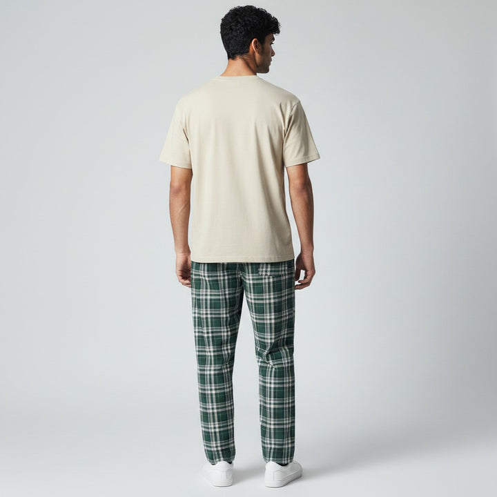 Cream Green Check PS - cross arms