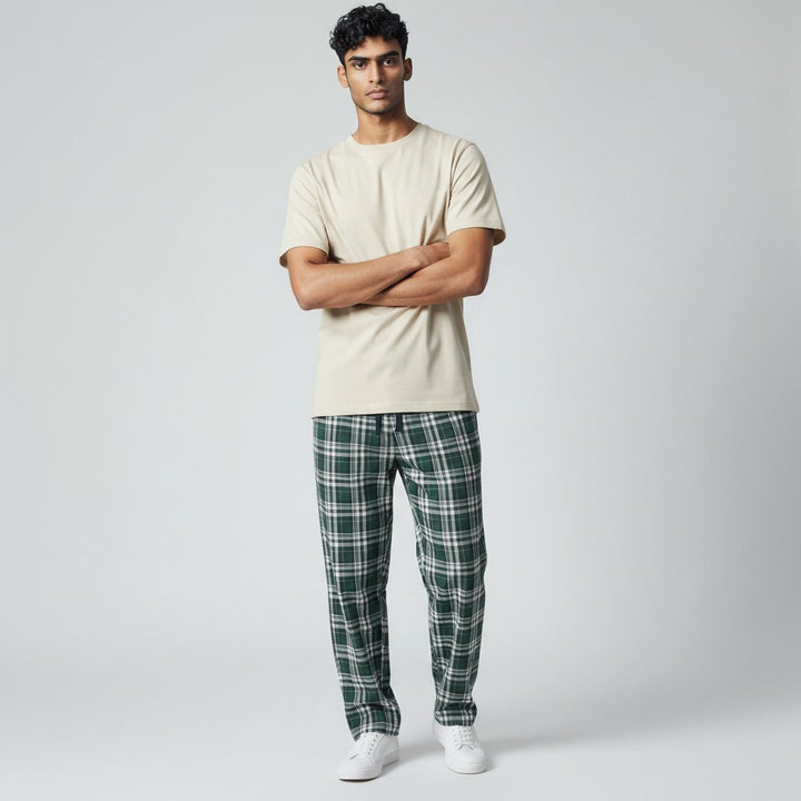 Cream Green Check PS - cross arms