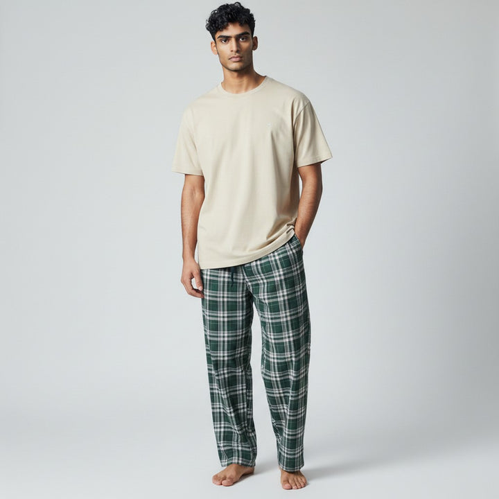 Cream Green Check PS - cross arms